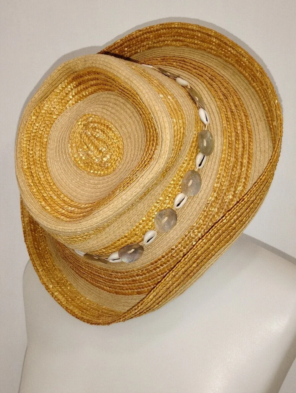 STRIPED SUMMER STRAW HAT